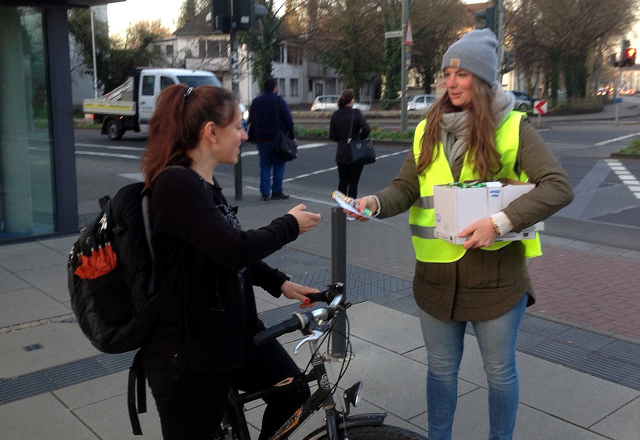 Aktion der Stadt Gießen für Radfahrer