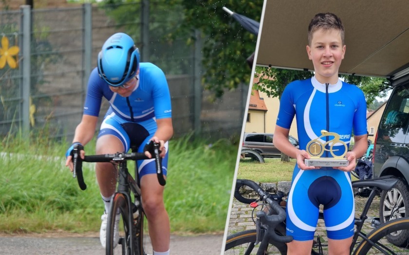 Leopold Beirig beim Einzelzeitfahren in Treuchtlingen. Fotos: Carmen Beirig