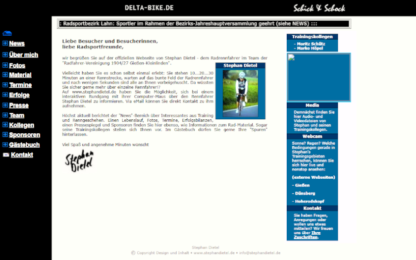 Historischer Screenshot der Webseite von stephandietel.de