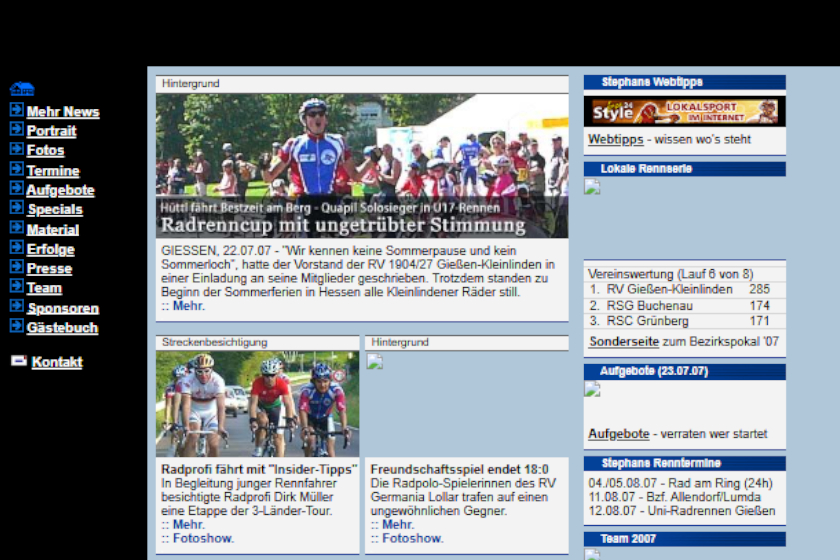 Historischer Screenshot der Webseite von stephandietel.de