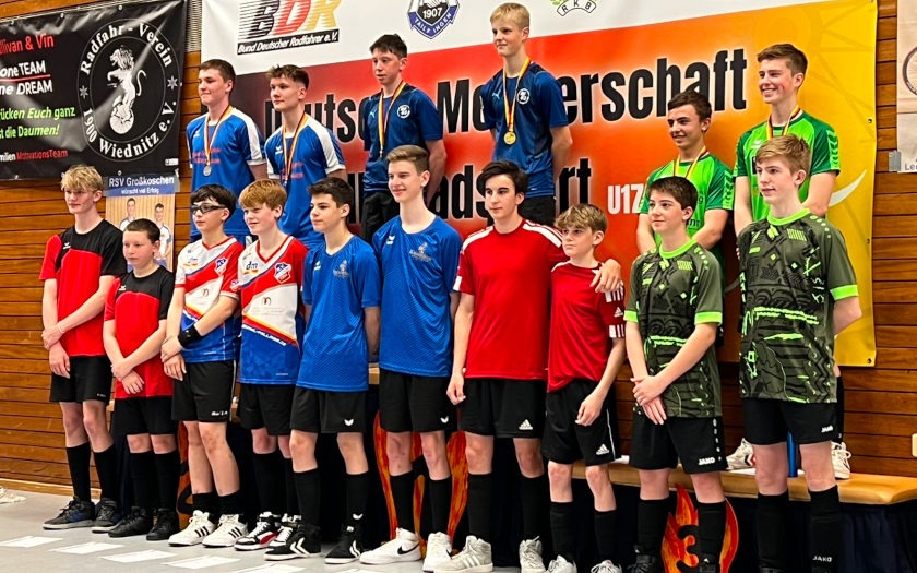 Siegerehrung der Radball-DM U17/U19 in Albstadt