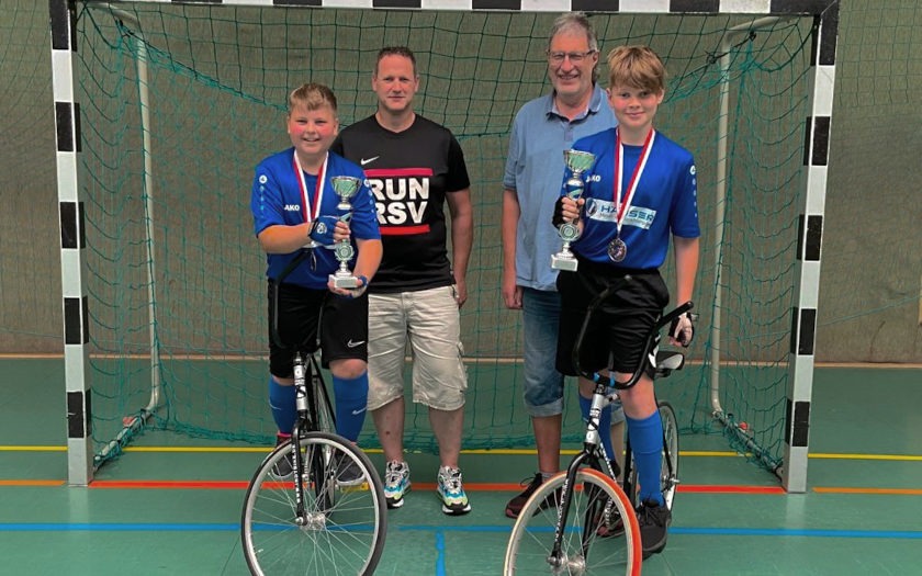 U11 Radballer des RSV Krofdorf-Gleiberg (von links): Luka Leib, Jens Häuser, Markus Hohma, Jaris Häuser