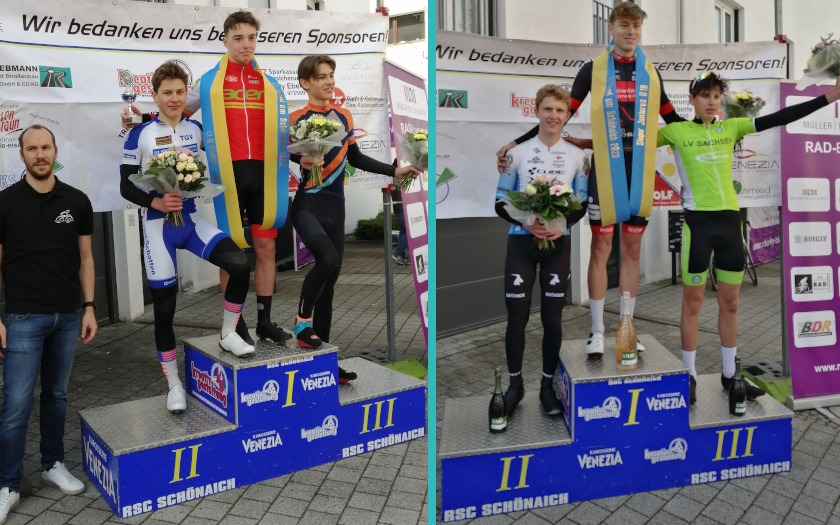 Zwei Mal zweite Plätze für Beirig-Brüder: Leopold Beirig (linkes Foto) und Ferdinand Beirig beim Radrennen 
