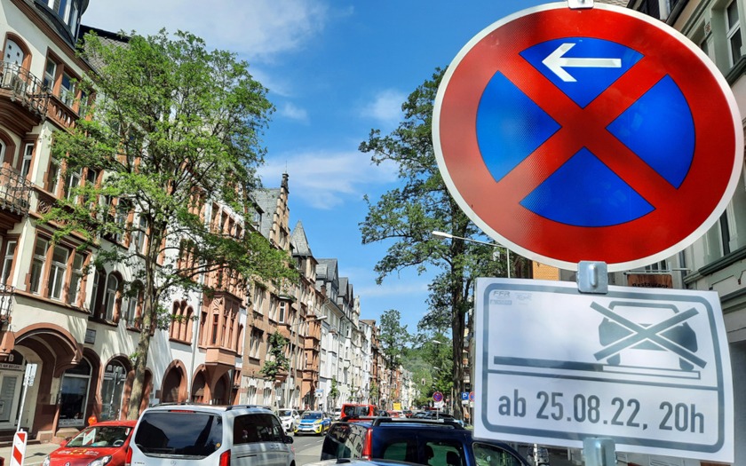Halteverbot-Schild in Marburg
