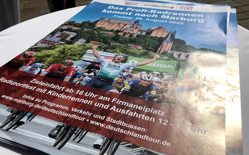 Plakat zur Deutschland Tour in Marburg