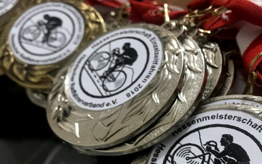 Medaillen der Hessenmeisterschaft im Einzelzeitfahren im Jahr 2018