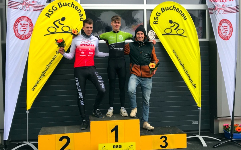 Podium des Amateure-Rennens beim Preis der RSG Buchenau 2023
