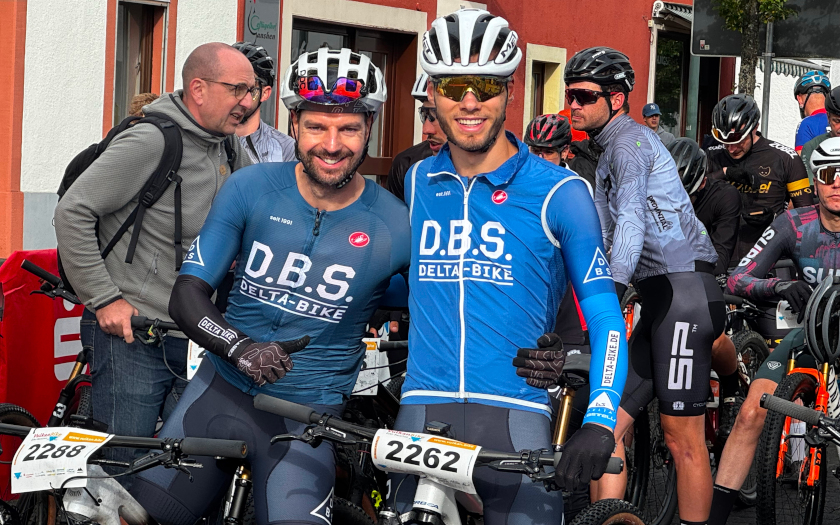 Marcel Meßmer (links) und Noah Jung vom Team Delta-Bike.de