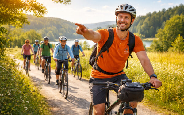 Radfahrende unterwegs im Sommer