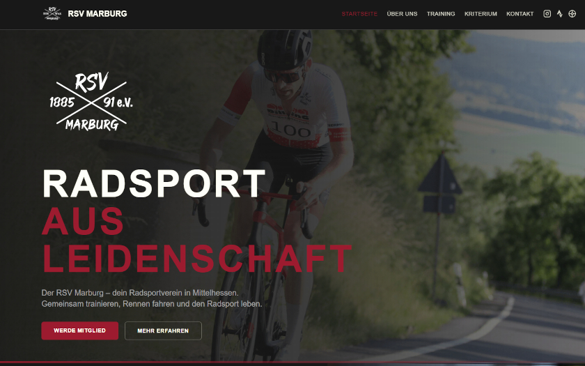 Neue Internetseite des RSV Marburg