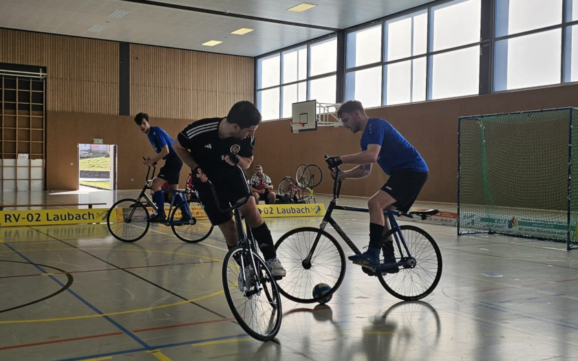 Radball Turnier des RV 02 Laubach mit Sven-Niclas Stauf und Alexandros Brantis