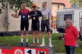 Podium der Hessenemeisterschaft Straße 2026 in der Klasse Masters 3: (von links) Alexander Koop, Adam Waniek und Christian Schmidt.