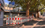 In Umbau befindlicher Vorplatz der Sparkasse in Gießen